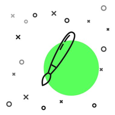 Beyaz arkaplanda siyah çizgi boya fırçası simgesi izole edildi. Vektör İllüstrasyonu