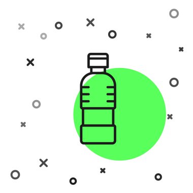 Beyaz arka planda izole edilmiş siyah çizgi su ikonu. Soda su içme tabelası. Vektör İllüstrasyonu