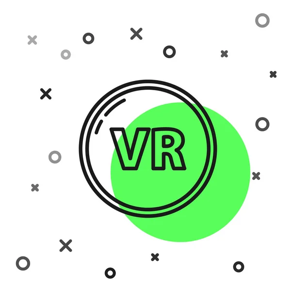 Schwarze Linie Virtual Reality Symbol Isoliert Auf Weißem Hintergrund Vektorillustration — Stockvektor