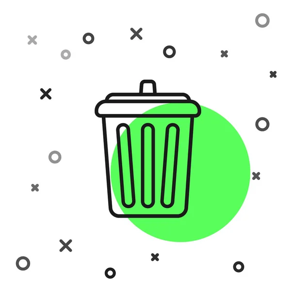 黑线垃圾可以图标隔离在白色背景 垃圾箱标志 回收篮图标 办公室垃圾图标 病媒图解 — 图库矢量图片
