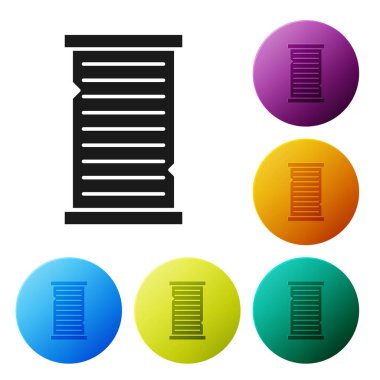 Siyah Noel dilek listesi şablonu beyaz arka planda izole edilmiş. Renkli daire düğmelerini ayarlayın. Vektör İllüstrasyonu