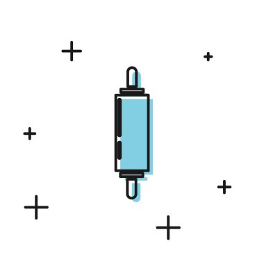 Beyaz arkaplanda siyah yuvarlanan pin simgesi izole edildi. Vektör İllüstrasyonu