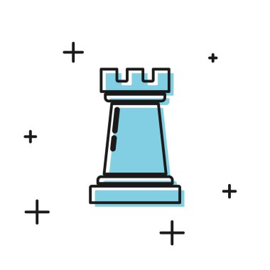 Siyah İş strateji simgesi beyaz arka plan üzerinde izole. Satranç sembolü. Oyun, yönetim, finans. Vektör İllüstrasyonu