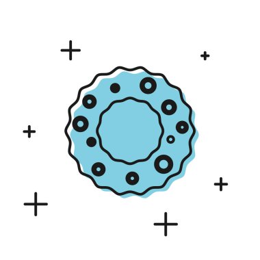 Siyah Noel çelengi simgesi beyaz arka planda izole edilmiş. Mutlu Noeller ve mutlu yıllar. Vektör İllüstrasyonu