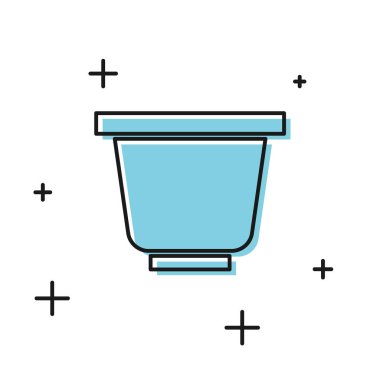 Siyah saksı simgesi beyaz arkaplanda izole edildi. Vektör İllüstrasyonu