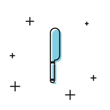 Siyah Bıçak simgesi beyaz arkaplanda izole edildi. Çatal bıçak sembolü. Vektör İllüstrasyonu