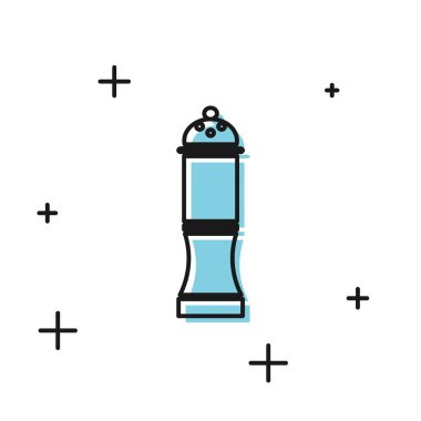 Siyah Biber simgesi beyaz arkaplanda izole edilmiş. Yemek pişirme baharatları. Vektör İllüstrasyonu