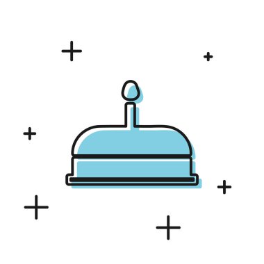 Beyaz arka plan üzerinde izole mumlar simgesi ile Siyah Kek. Doğum günün kutlu olsun. Vektör İllüstrasyonu