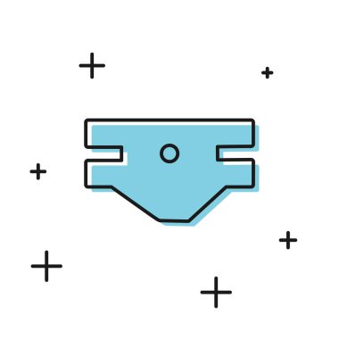 Siyah Bebek emici bez ikonu beyaz arka planda izole edilmiş. Vektör İllüstrasyonu