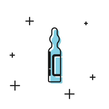 Siyah Pets şişe tıbbi simgesi beyaz arka plan üzerinde izole. Hayvanlar için reçeteli ilaç. Vektör İllüstrasyonu