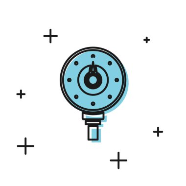 Siyah Motor gaz göstergesi simgesi beyaz arkaplanda izole edildi. Yakıt göstergesi boş. Tam depo göstergesi. Vektör İllüstrasyonu