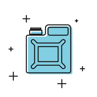 Beyaz arka planda izole benzin simgesi için Siyah Kutu. Dizel gaz simgesi. Vektör İllüstrasyonu