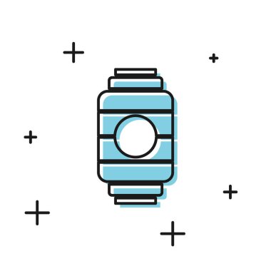 Beyaz arka planda siyah Japon kağıt fener ikonu izole edildi. Vektör İllüstrasyonu