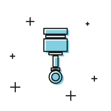 Siyah Motor piston simgesi beyaz arkaplanda izole edildi. Araba motoru pistonu işareti. Vektör İllüstrasyonu