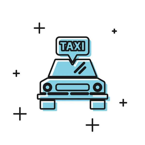 Піктограма автомобіля чорного таксі ізольована на білому тлі. Векторна ілюстрація — стоковий вектор