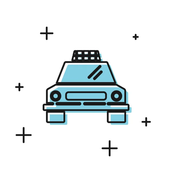 Schwarzes Taxi-Auto-Symbol auf weißem Hintergrund. Vektorillustration — Stockvektor
