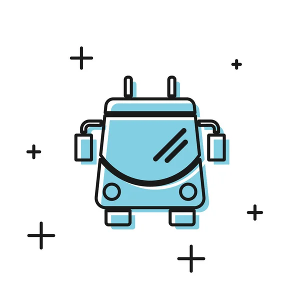 Svart trådbuss ikon isolerad på vit bakgrund. Kollektivtrafiks symbol. Vektor illustration — Stock vektor