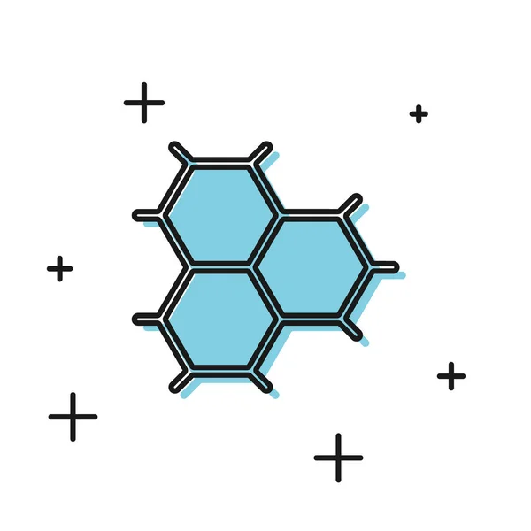 Schwarze chemische Formel, bestehend aus Benzol-Ringen auf weißem Hintergrund. Vektorillustration — Stockvektor