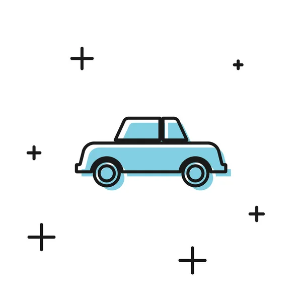 Ícone de carro preto isolado no fundo branco. Ilustração vetorial — Vetor de Stock