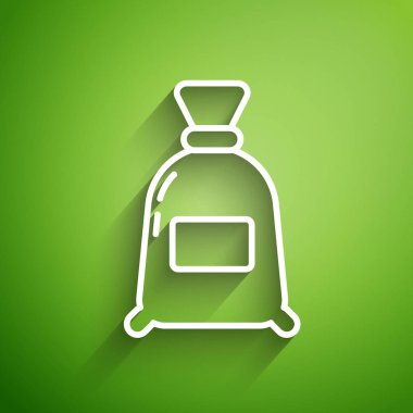 Yeşil arkaplanda beyaz çizgi halinde un ikonu var. Vektör İllüstrasyonu