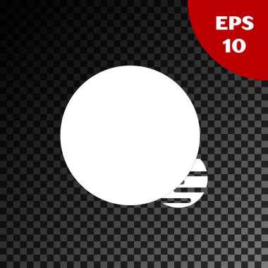 Beyaz Gezegen simgesi, şeffaf karanlık arka planda izole edildi. Vektör İllüstrasyonu