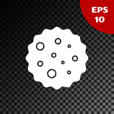 Beyaz Kurabiye ya da çikolata ikonlu bisküvi şeffaf koyu arka planda izole edilmiş. Vektör İllüstrasyonu