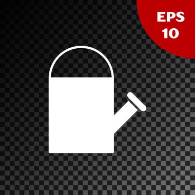 Beyaz sulama şeffaf koyu arka planda izole simgesi olabilir. Sulama sembolü. Vektör Illustration