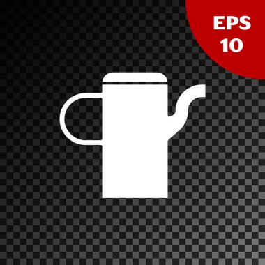 Beyaz sulama şeffaf koyu arka planda izole simgesi olabilir. Sulama sembolü. Vektör Illustration