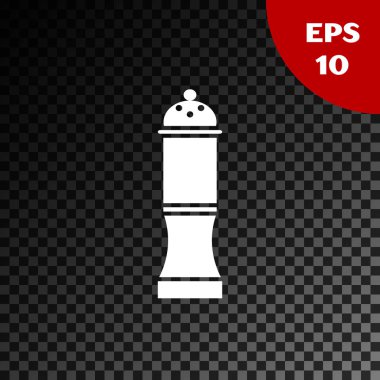 Beyaz Biber simgesi, şeffaf koyu arkaplanda izole edilmiş. Yemek pişirme baharatları. Vektör İllüstrasyonu