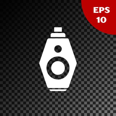 Uzaktan kumandalı beyaz araba anahtarı şeffaf koyu arkaplanda izole edilmiş. Araba anahtarı ve alarm sistemi. Vektör İllüstrasyonu