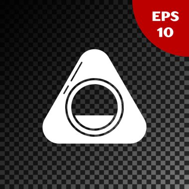 Beyaz evcil hayvan yatak simgesi, şeffaf koyu arkaplanda izole edilmiş. Vektör İllüstrasyonu