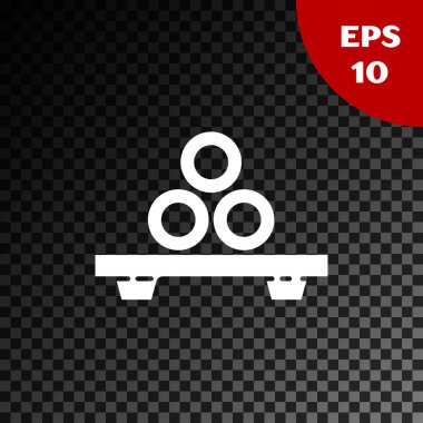 Beyaz suşi şeffaf koyu arka planda izole Pano simgesi kesme. Ahşap tahta üzerinde Asya gıda suşi. Vektör Illustration