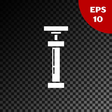 Beyaz Araba hava pompası ikonu şeffaf koyu arkaplanda izole edildi. Vektör İllüstrasyonu