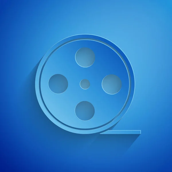 Ikone der Papierspule isoliert auf blauem Hintergrund. Papierkunst. Vektorillustration — Stockvektor