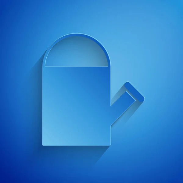 Střih papíru zalévání může být ikona izolovaná na modrém pozadí. Symbol zavlažování. Styl papírového umění. Vektorová ilustrace — Stockový vektor