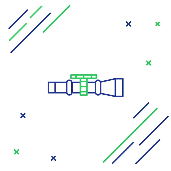 Niebiesko Zielona Ikona Celownika Optycznego Snajpera Odizolowana Białym Tle Celowniki — Wektor stockowy