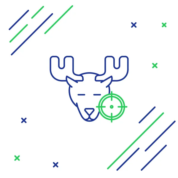 าและส ยวล Moose บไอคอน Crosshairs แยกก นบนพ นหล ขาว โลโก — ภาพเวกเตอร์สต็อก