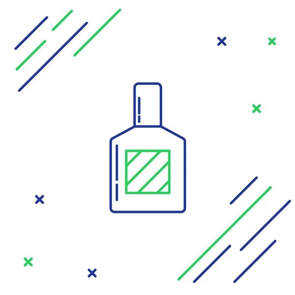 Ligne Bleue Verte Icône Aftershave Isolé Sur Fond Blanc Cologne — Image vectorielle