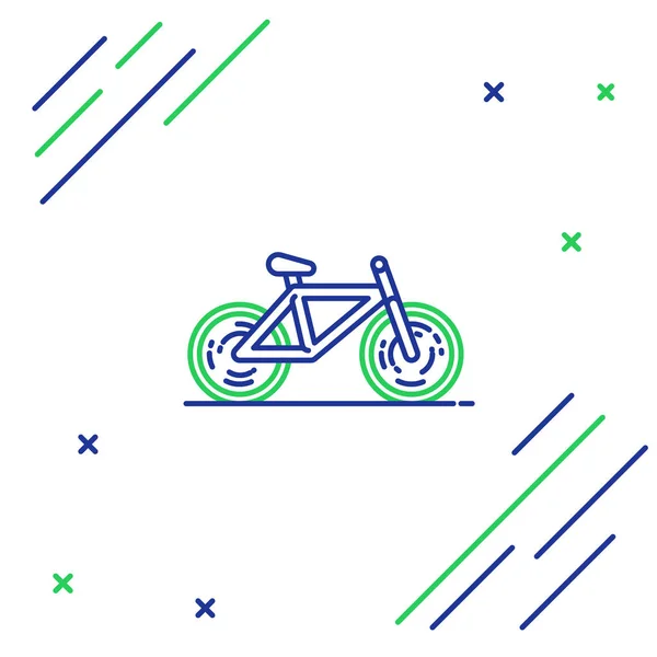 Blue Green Line Bicycle Icon Isolated White Background Bike Race — Stock Vector