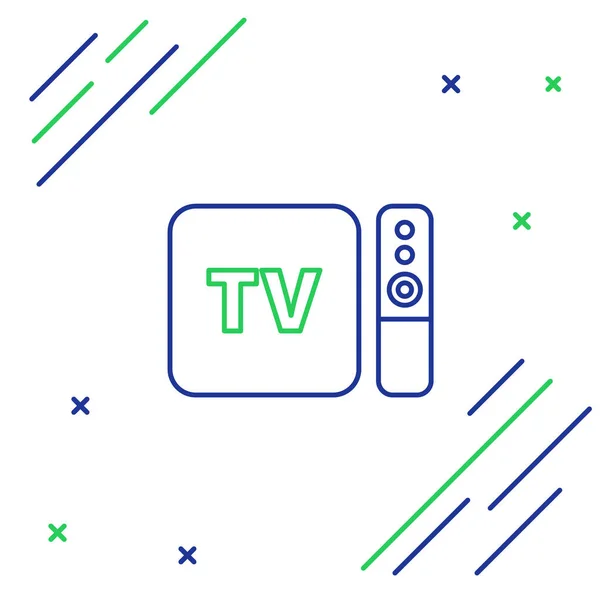 Blaue Und Grüne Linie Multimedia Und Box Empfänger Und Player — Stockvektor