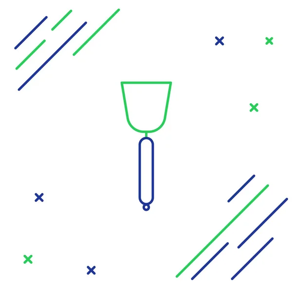 Modrá Zelená Čára Ikona Patula Izolované Bílém Pozadí Kuchyňská Špachtle — Stockový vektor