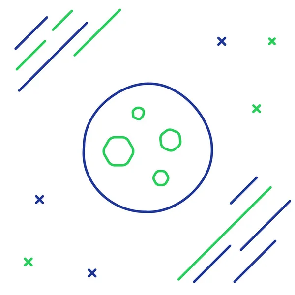 Синьо Зелена Лінія Печиво Або Печиво Шоколадною Іконою Ізольовані Білому — стоковий вектор