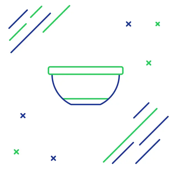 Blå Och Grön Linje Skål Ikon Isolerad Vit Bakgrund Färgstarkt — Stock vektor