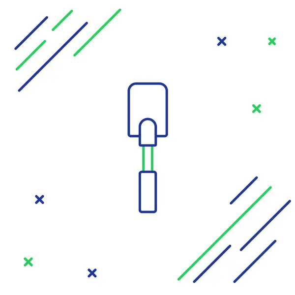 Modrá Zelená Čára Ikona Patula Izolované Bílém Pozadí Kuchyňská Špachtle — Stockový vektor