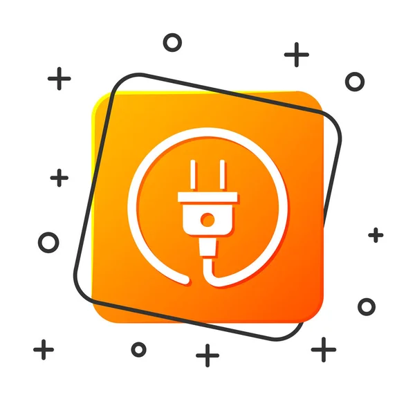 Witte Elektrische Stekker Pictogram Geïsoleerd Witte Achtergrond Concept Van Aansluiting — Stockvector