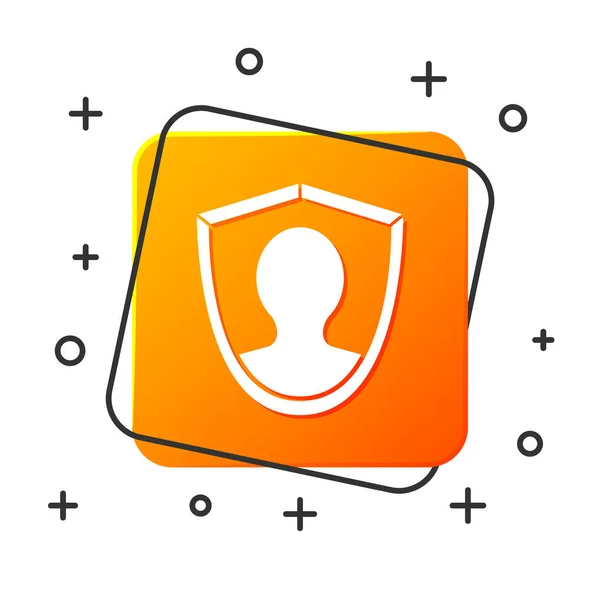 Weißes Benutzerschutzsymbol Isoliert Auf Weißem Hintergrund Sichere Benutzeranmeldung Passwortgeschützt Datenschutz — Stockvektor
