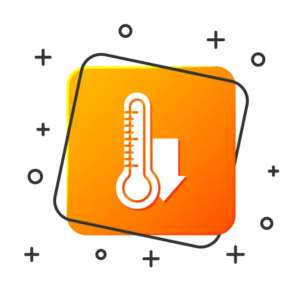 Weißes Meteorologie Thermometer Messsymbol Isoliert Auf Weißem Hintergrund Thermometerausrüstung Die — Stockvektor