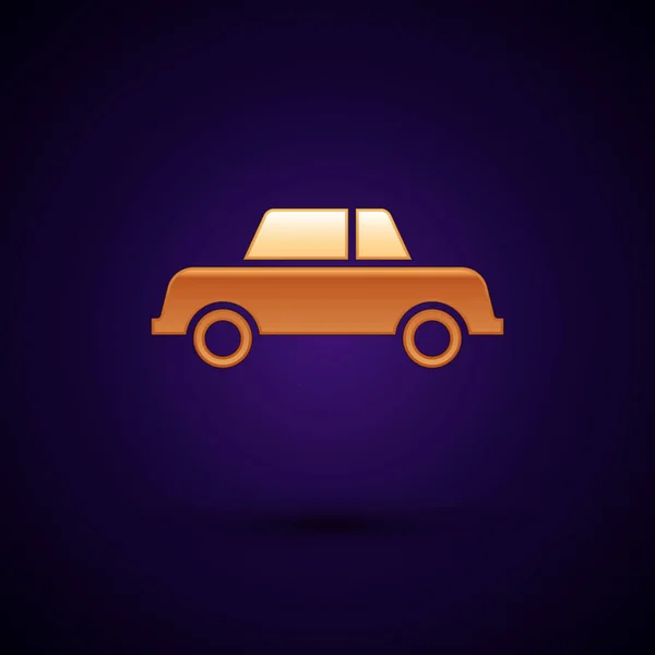 Icono de Gold Car aislado sobre fondo azul oscuro. Ilustración vectorial — Archivo Imágenes Vectoriales