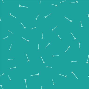 Yeşil Klarnet simgesi yeşil arkaplanda izole edilmiş kusursuz desen. Müzik aleti. Vektör İllüstrasyonu