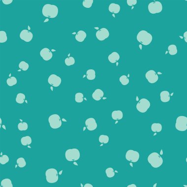 Yeşil Apple simgesi yeşil arka plan üzerinde sorunsuz desen izole. Yaprak sembolü olan meyve. Vektör İllüstrasyonu